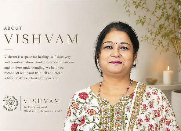 About Vishvam — Raaj Chommal, Reiki healer, spiritual healer, psychologist and holistic wellness guide with 26 years