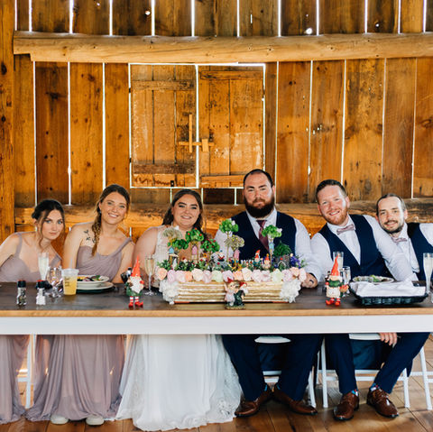 The bridal party at the head table