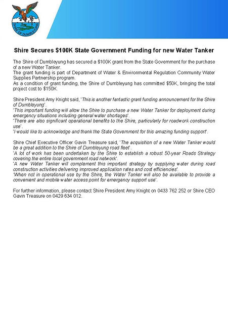 Shire of Dumbleyung Secures State Government Grant Funding for New Water Tanker.jpg