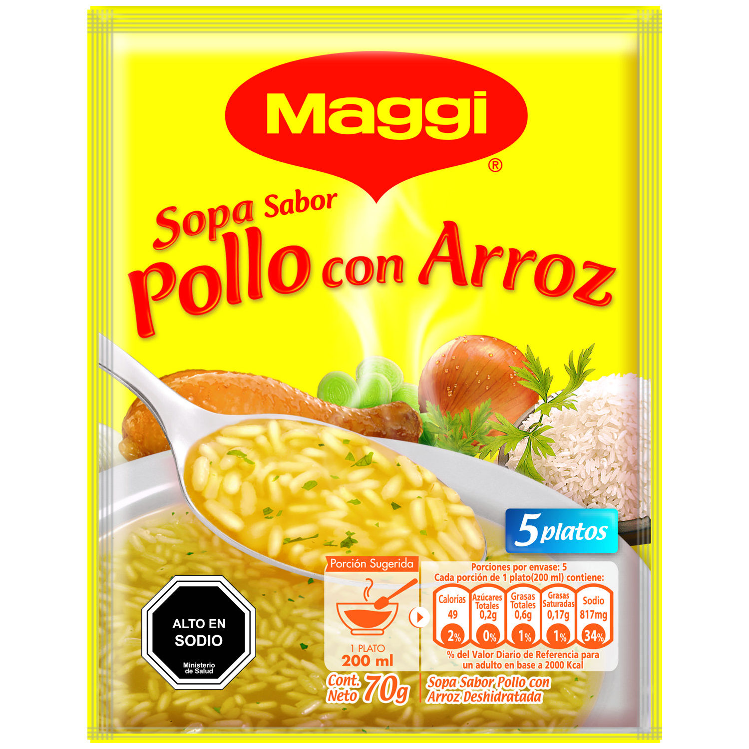Sopa Pollo con Arroz Maggi