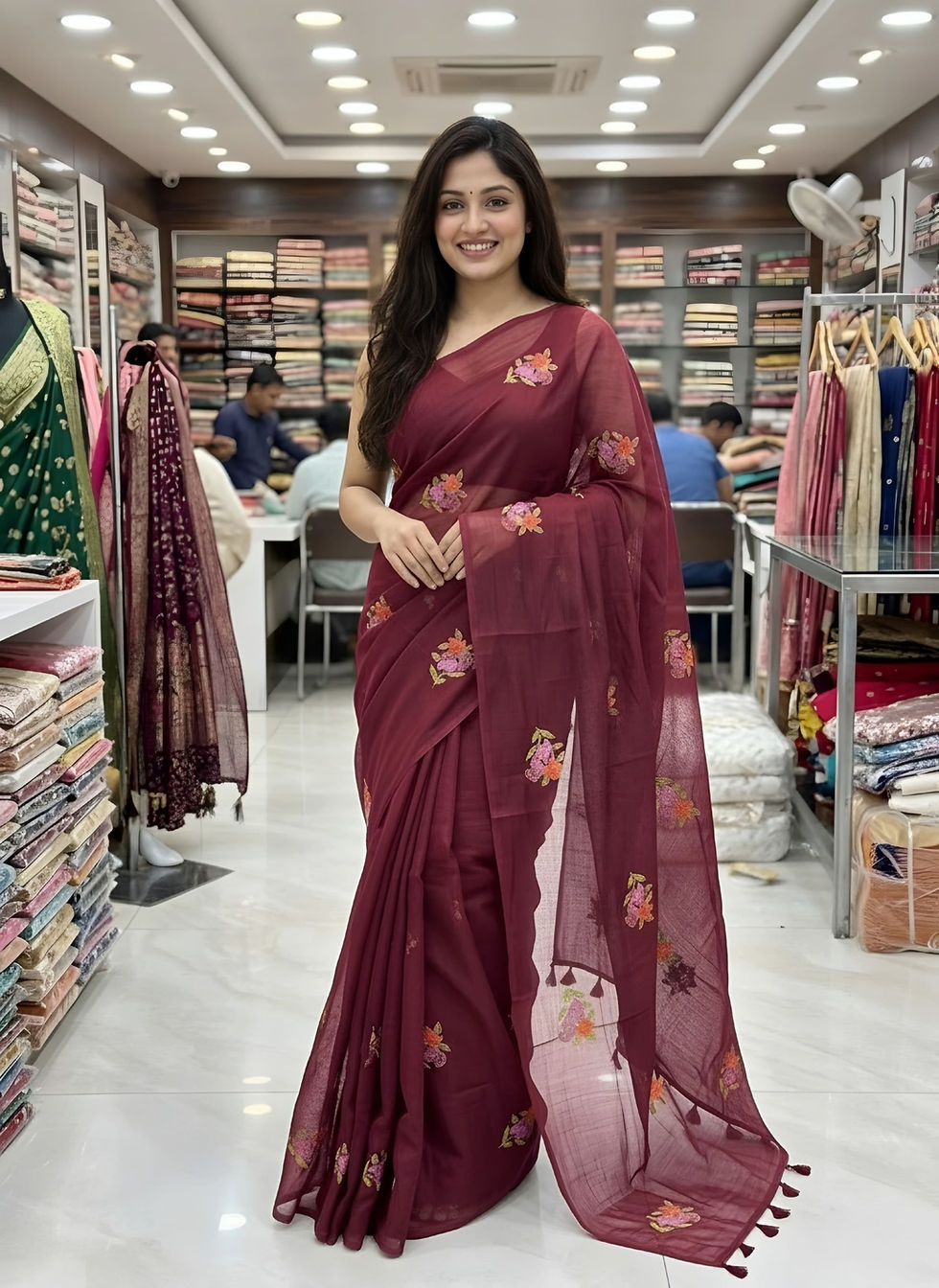Thumbnail: cotton embroidery saree