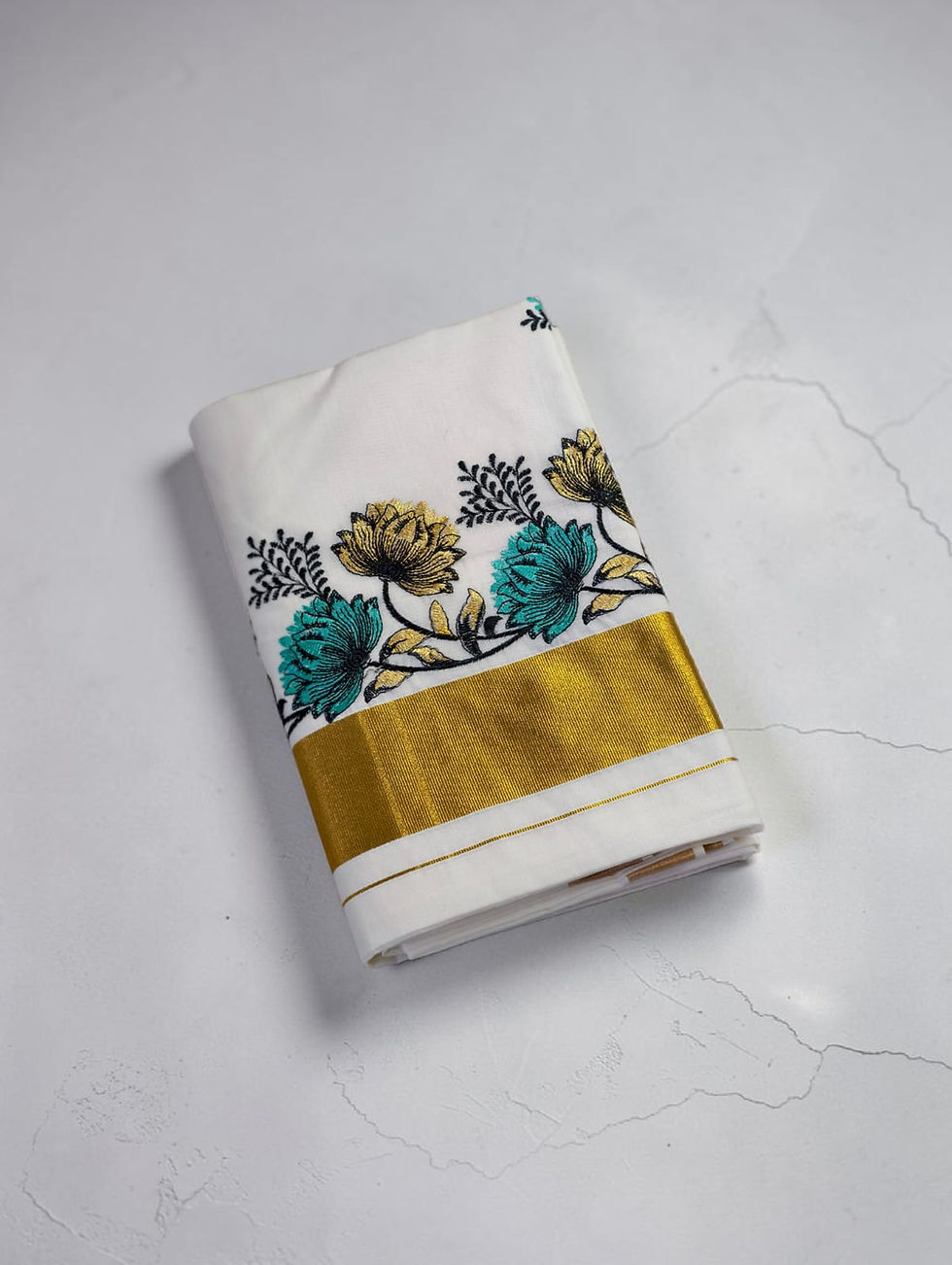 Thumbnail: Pure Cotton Embroidery Saree Full body with blouse