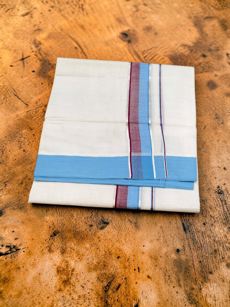 Thumbnail:  Pure Cotton 100/100 Kuthampully Dhoti 4 meter