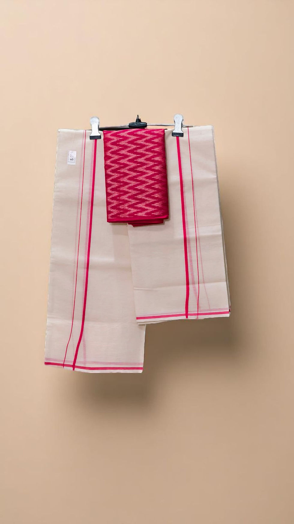 Thumbnail: Puliyilakara Set Mundu Pure Cotton 2.70 mtr With Blouse