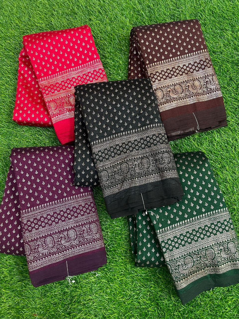 Vijithra Brocade saree full body work soft material 