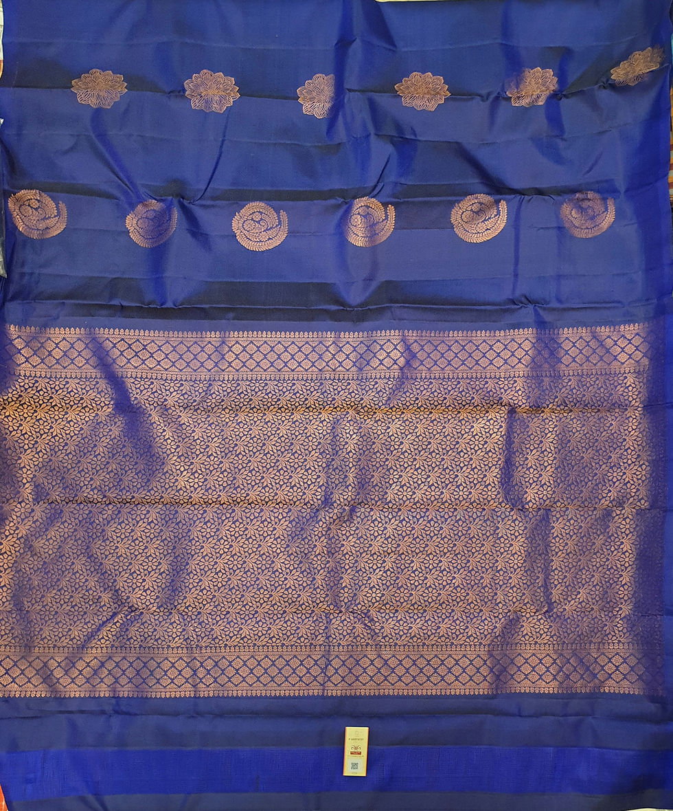 Thumbnail: BRIDAL PURE PATTU COPPER SILK SAREE _ Handloom Silk Mark Approved