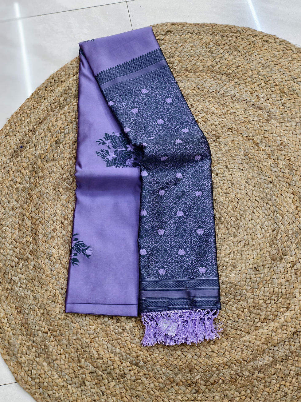 Thumbnail: Semi Silk Saree with thread embroidery  with blouse 