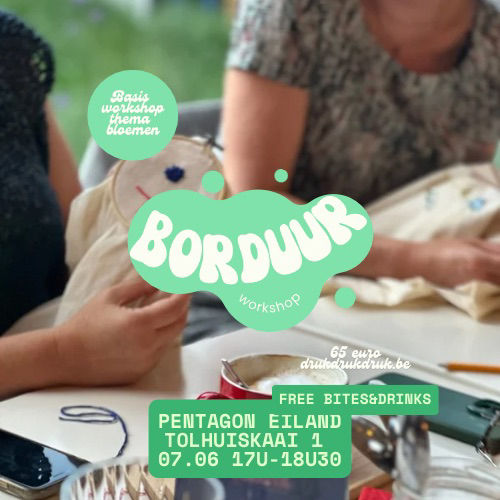 Bloemen borduren op ons eiland 