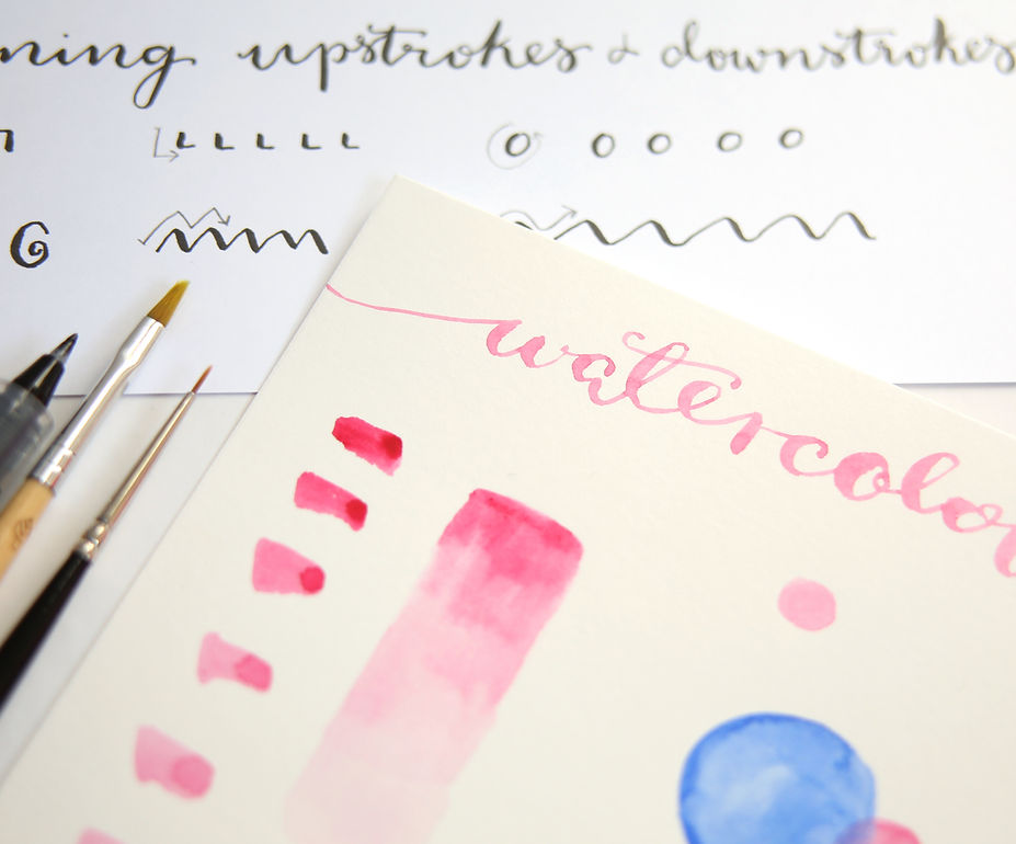 modern calligraphy and watercolours workshop