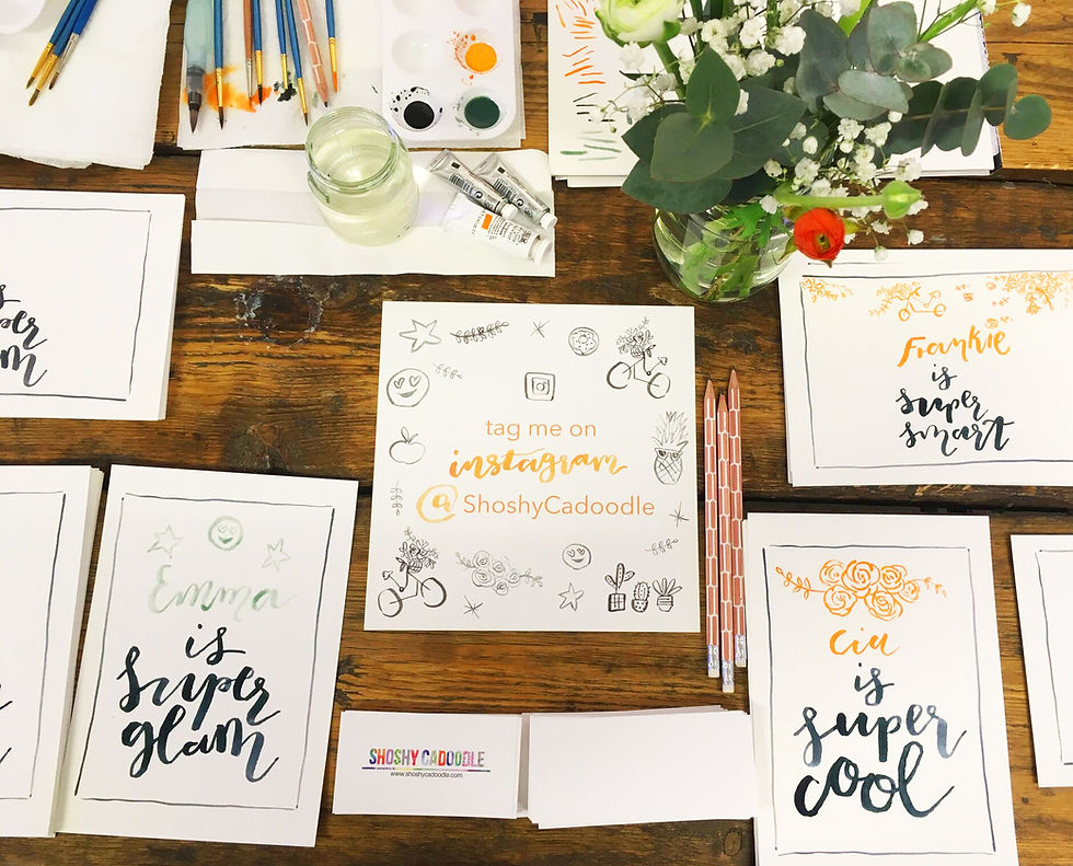 brush lettering at press launch