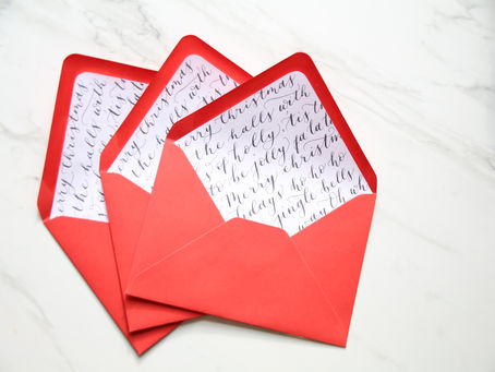 FREE printable Christmas modern calligraphy envelope liner