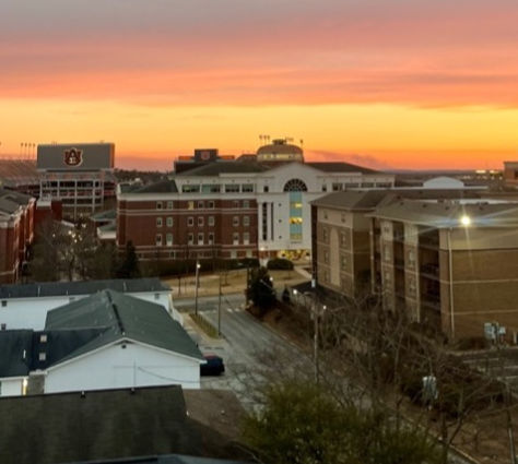 Sunset over Auburn's campus