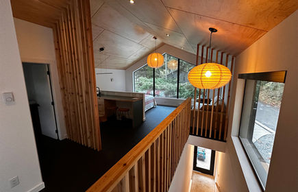 South Face Construction, Vancouver Island's Best Passive House Certified Home Builder. Stephenson Point Carriage House Interior Photo Up & Downstairs