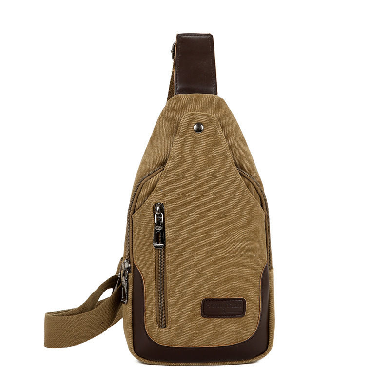Thumbnail: Retro Canvas Chest Bag for Men