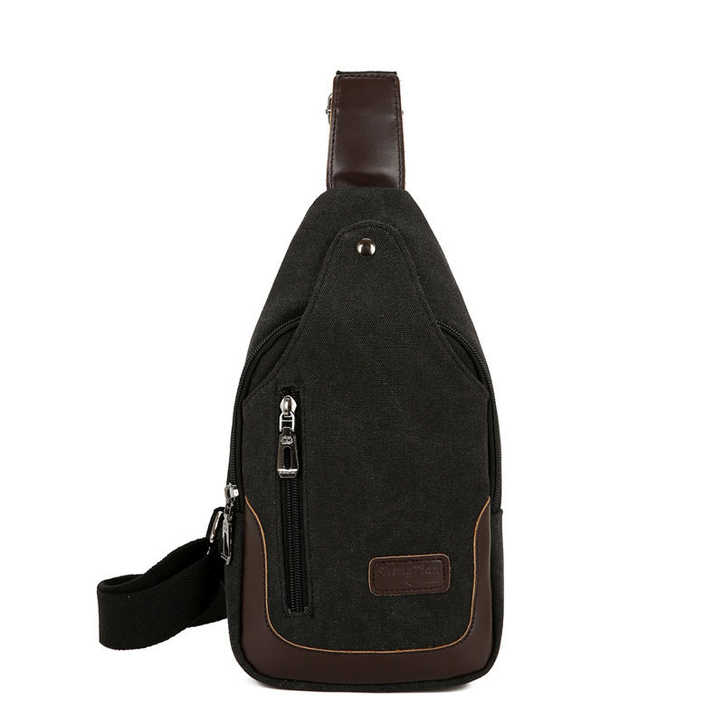Thumbnail: Retro Canvas Chest Bag for Men