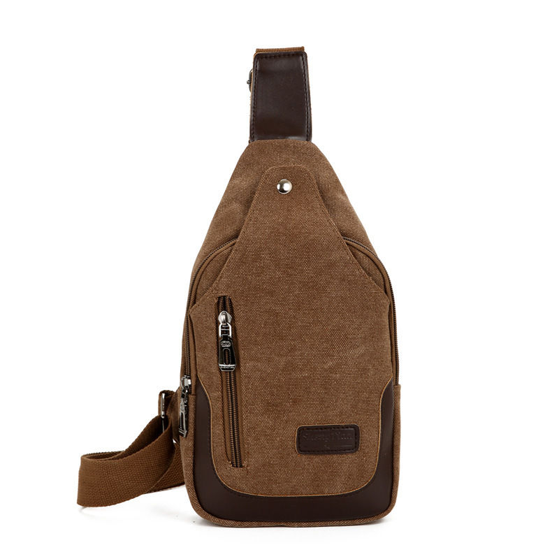Thumbnail: Retro Canvas Chest Bag for Men