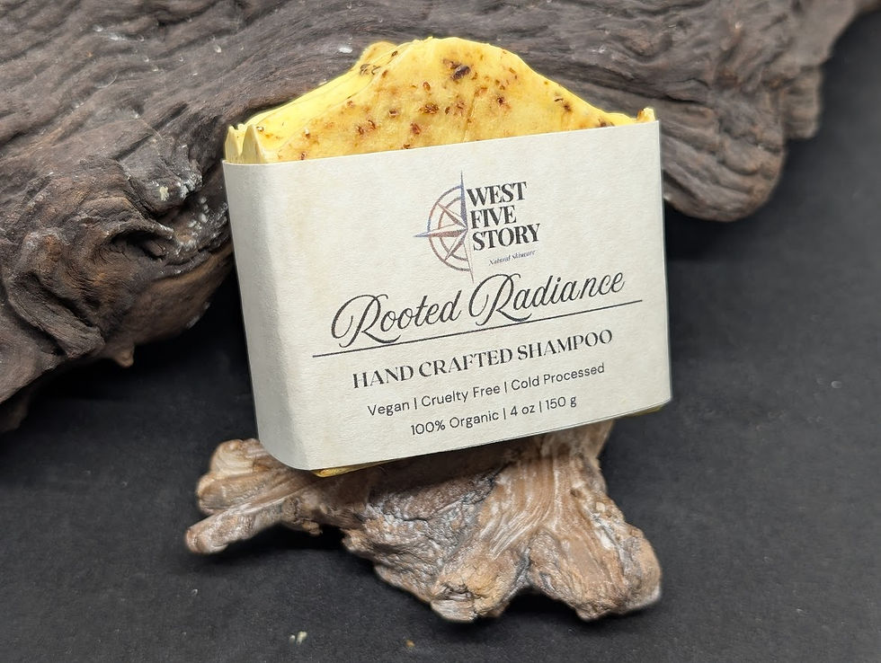 Rooted Radiance Shampoo Bars handmade by West Five Story Natural Skincare