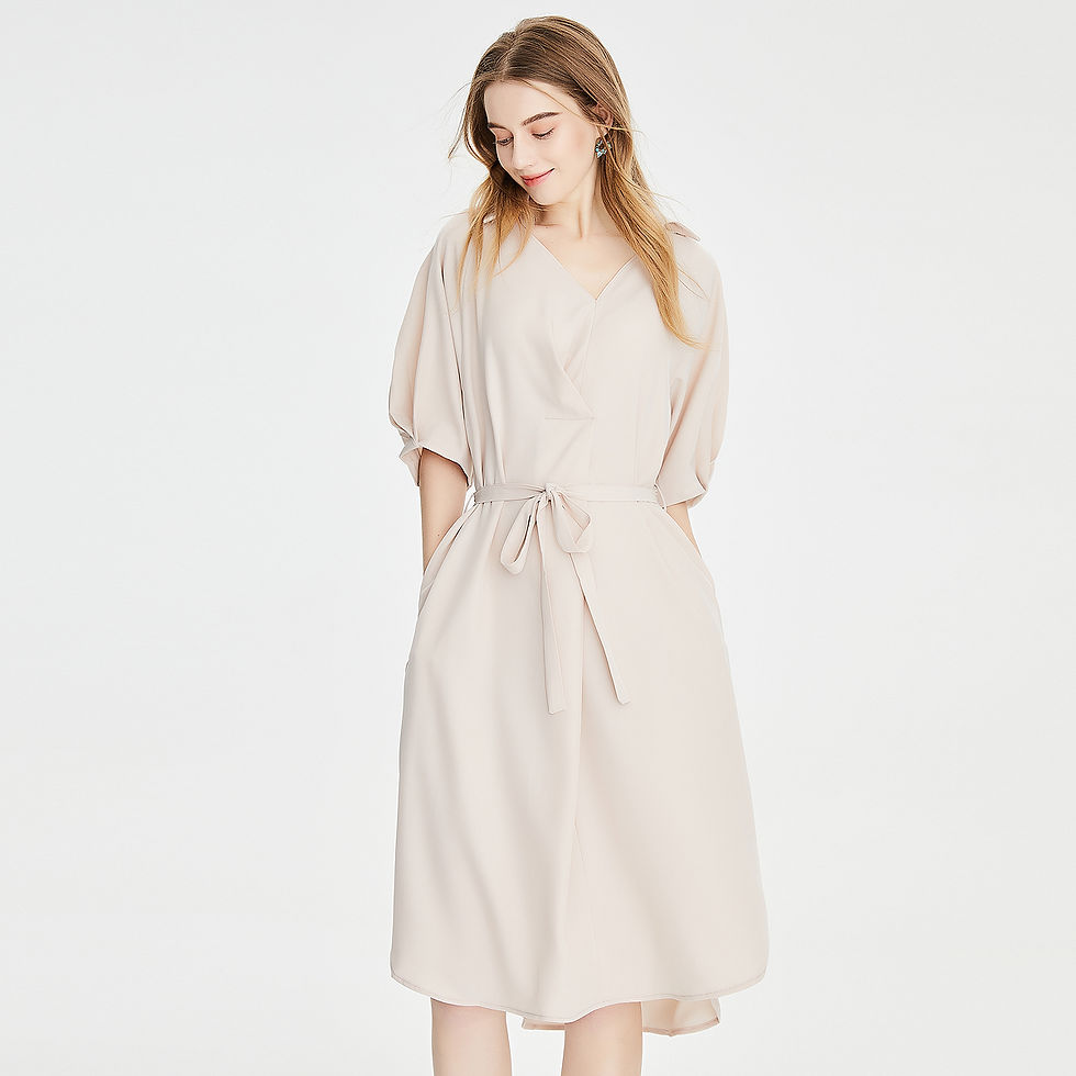 Thumbnail: Summer Black Loose Five-Point Sleeve Dress