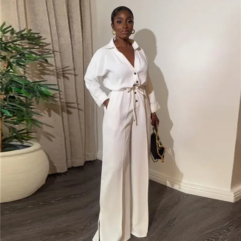 Thumbnail: Wide Leg Pants Loose One Piece Women Jumpsuit