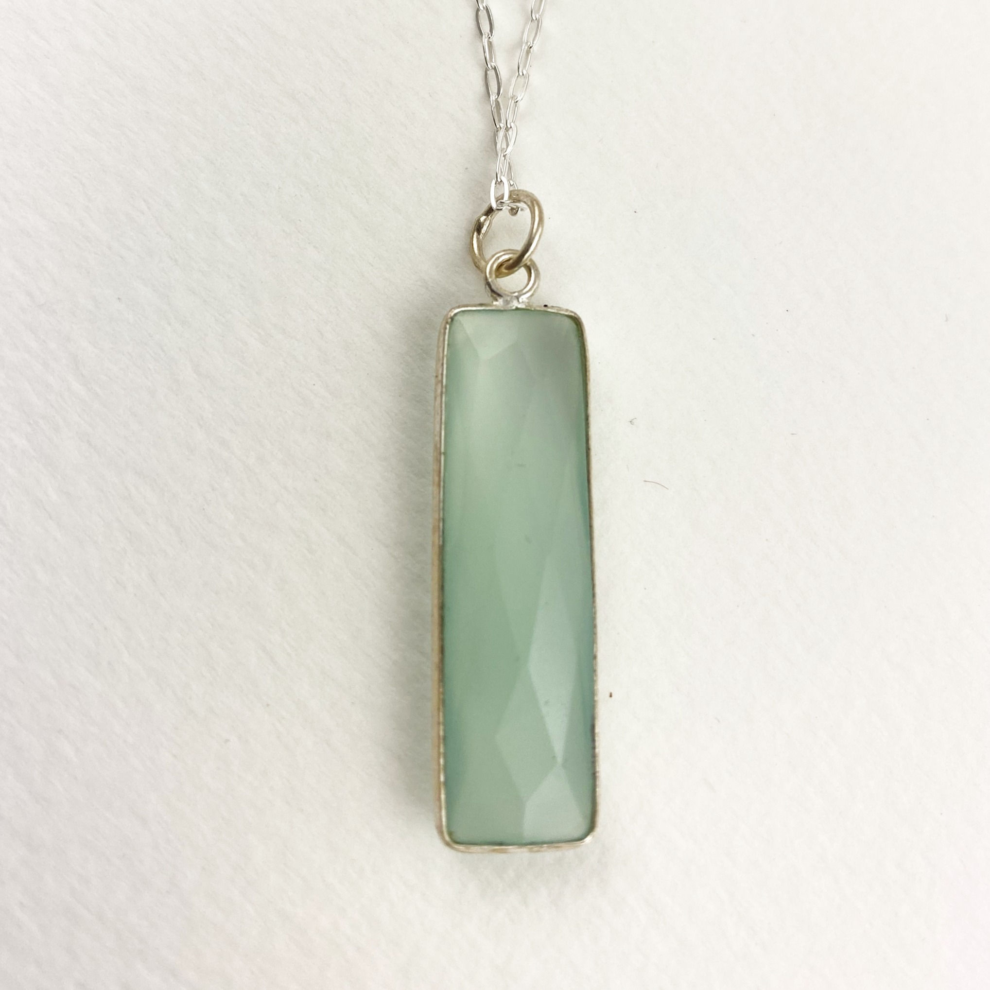 Chalcedony Silver Necklace - Calm