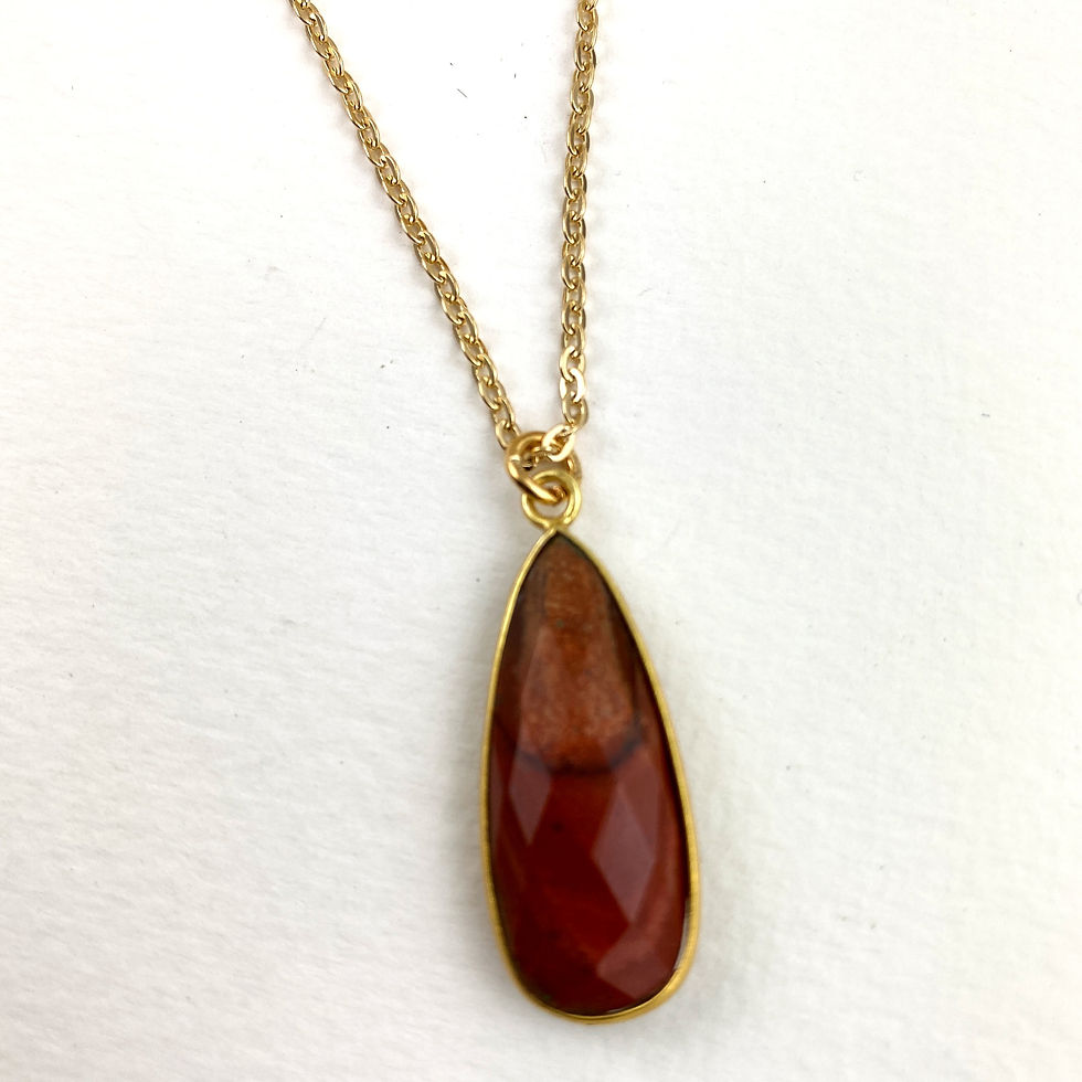 Jasper Teardrop Pendant Necklace