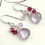 Thumbnail: Peony Pink Quartz Cluster Sterling Silver Earrings