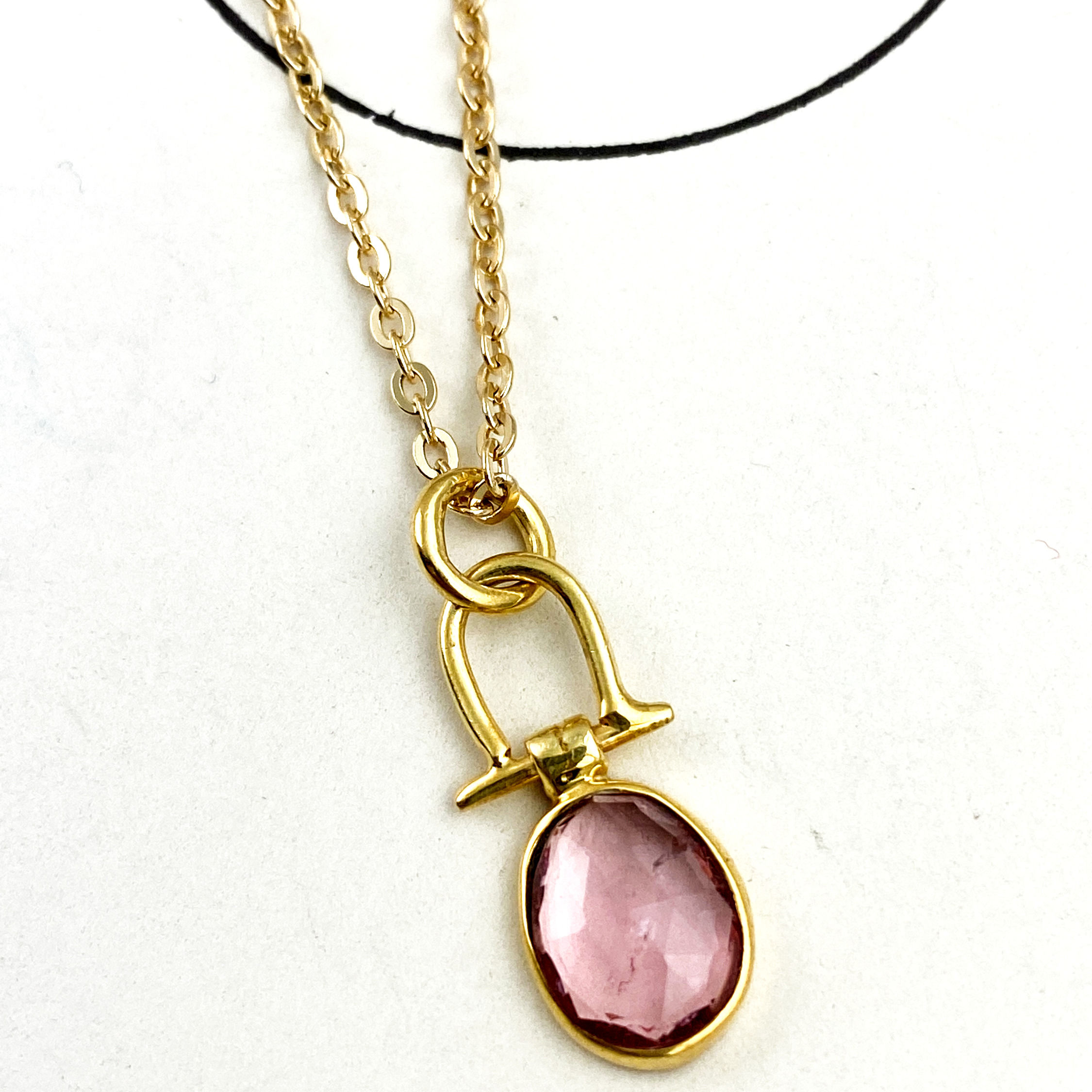 Pale Pink Tourmaline Pendant Necklace