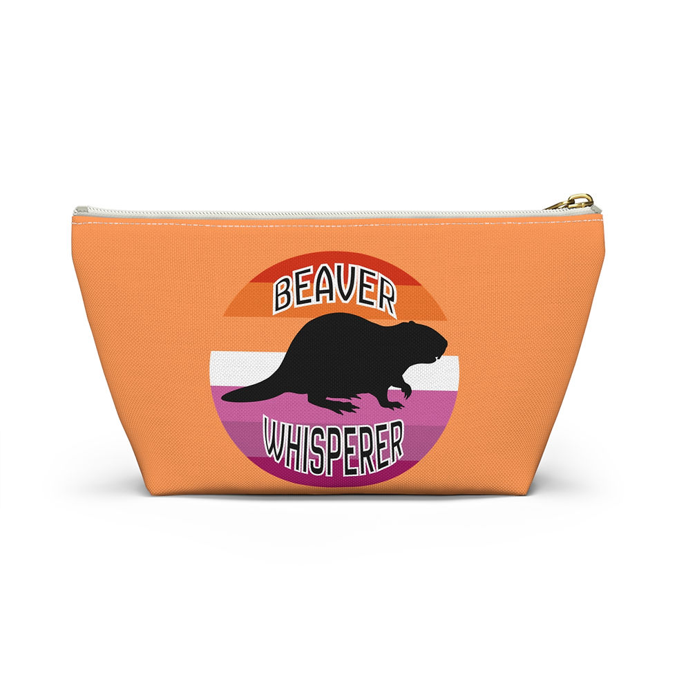 Thumbnail: Beaver Whisperer Accessory Pouch — Orange T-Bottom Makeup & Travel Bag