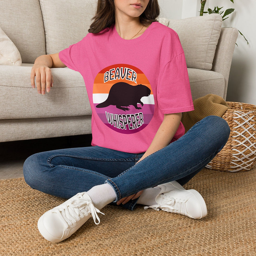 Thumbnail: Beaver Whisperer T-Shirt — Retro Sunset Wildlife Tee