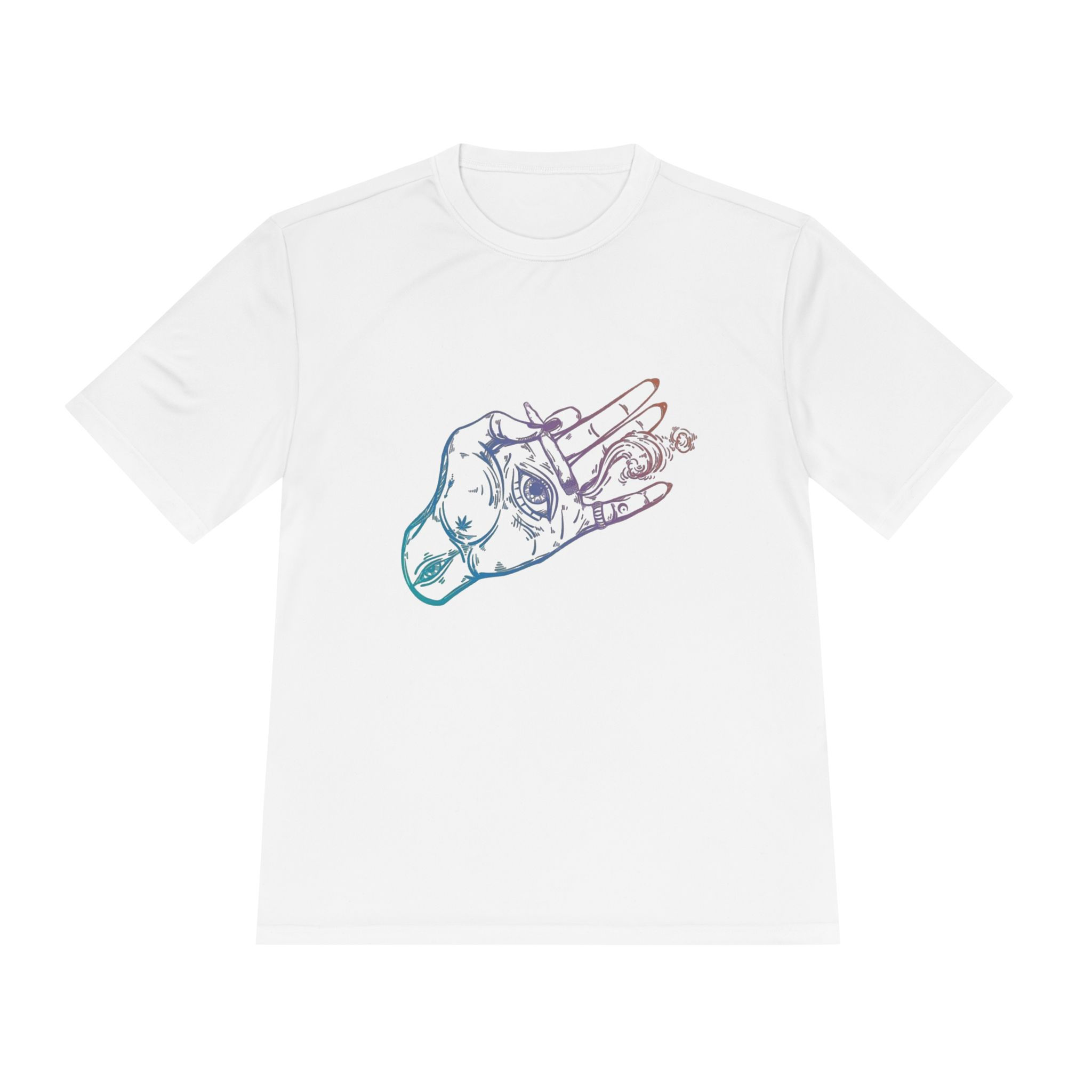 Mystic Hand Illustration Tee — Gradient Occult Graphic T-Shirt