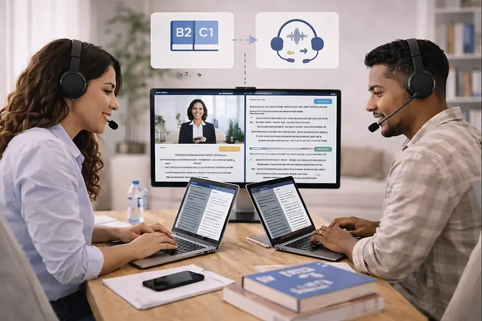 ¿Qué nivel de inglés se necesita para simultánea? (B2–C1)