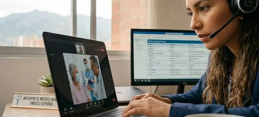 Cuánto gana un intérprete médico de inglés remoto en 2026