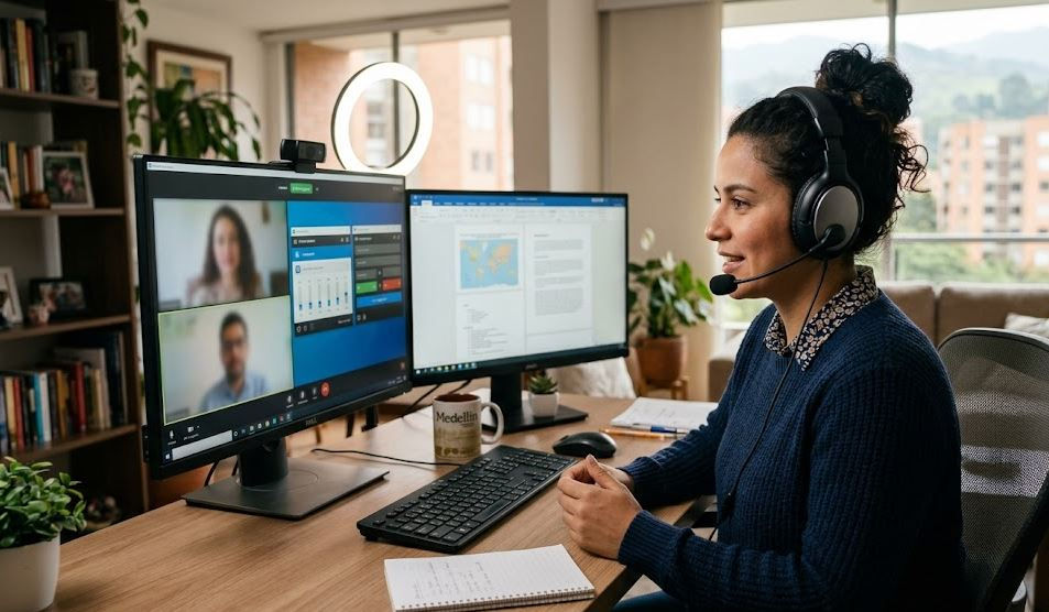 Un día trabajando como intérprete desde casa (rutina real y cómo empezar)