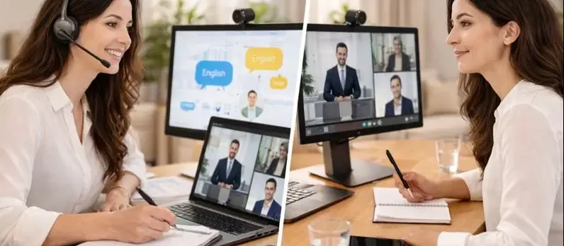 Simultánea vs consecutiva en interpretación remota: diferencias y cuándo usar cada una (guía práctica)