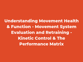 KINETIC CONTROL AND TPM INTRODUCTION LECTURE