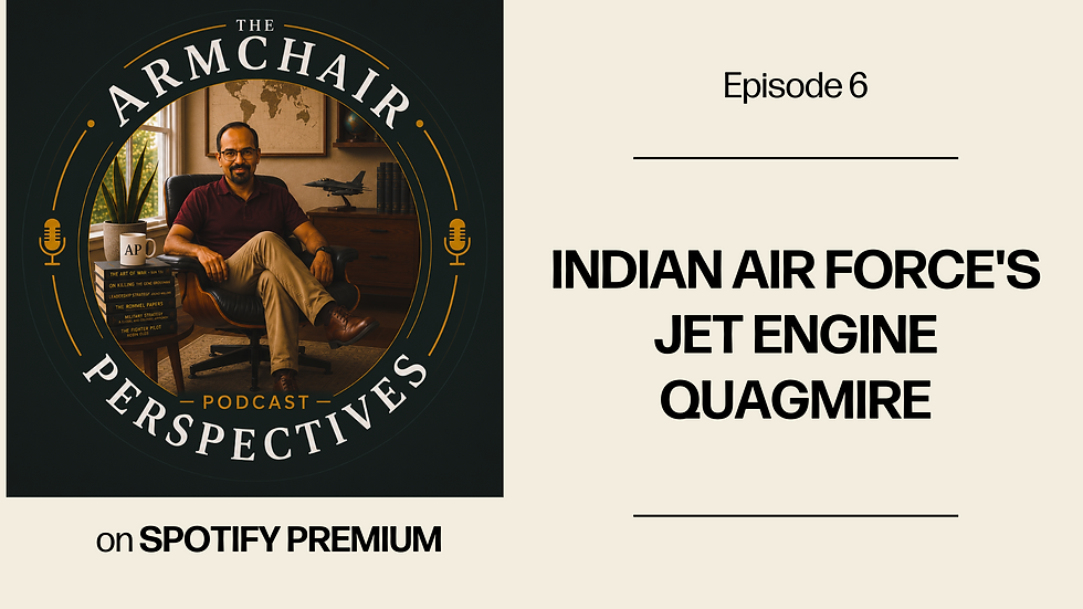 In this podcast, Armchair Perspectives explores how a lack of domestically-produced fighter jet engines is significantly delaying the Indian Force’s modernisation drive to replace its vintage aircraft with cutting-edge fighter jets.