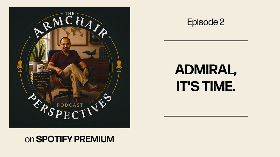 This episode of The Armchair Perspectives Podcast explores the critical role new Indian Navy chief Admiral Swaminathan can play in growing the Navy’s footprint in theatres such as the Strait of Hormuz and the Straits of Malacca where conflicts are ongoing or could break out at any moment.