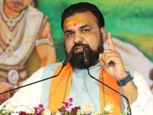 Bihar CM Samrat Chaudhary addressing a rally on the occasion of Janki Navami at Punauradham Temple in Sitamarhi.