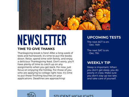 Personalized Prep Newsletter #6