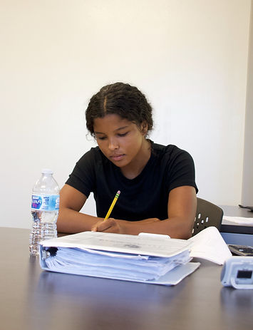 Student studying