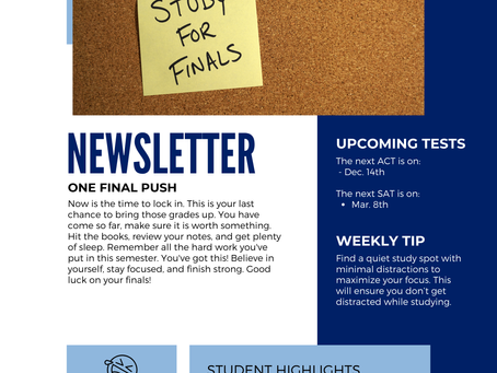 Personalized Prep Newsletter #7