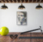 artwork on display in gym