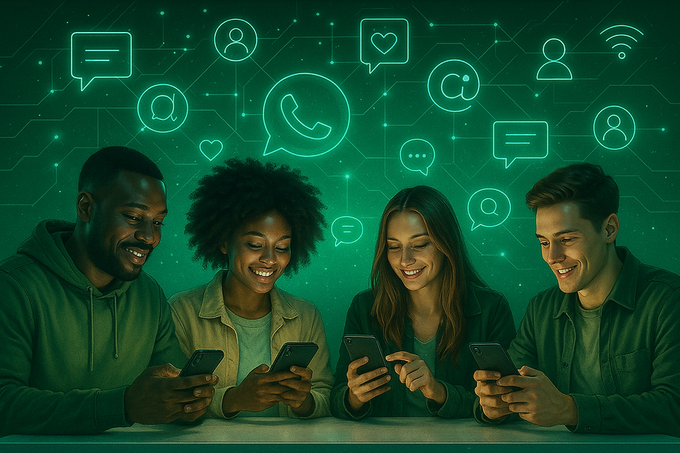 Young people joining the Jolofcoin 2.0 WhatsApp group and chatting