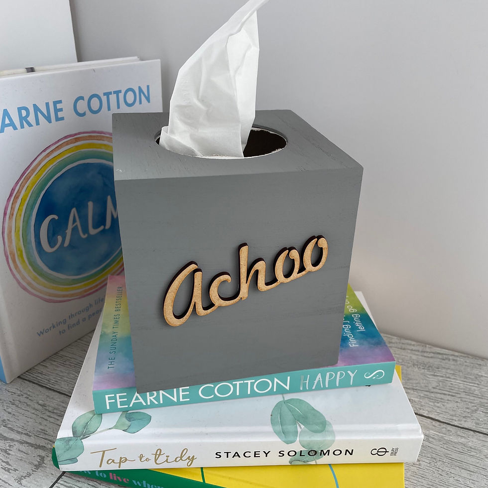 Thumbnail: Handmade Elephant Grey "Achoo" Tissue Box Cover