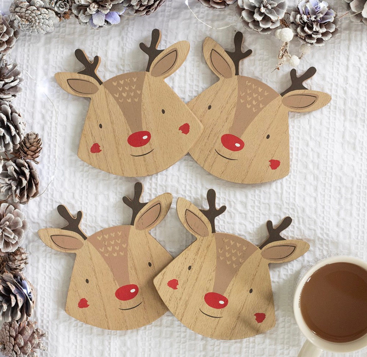 Set of 4 Reindeer Coasters