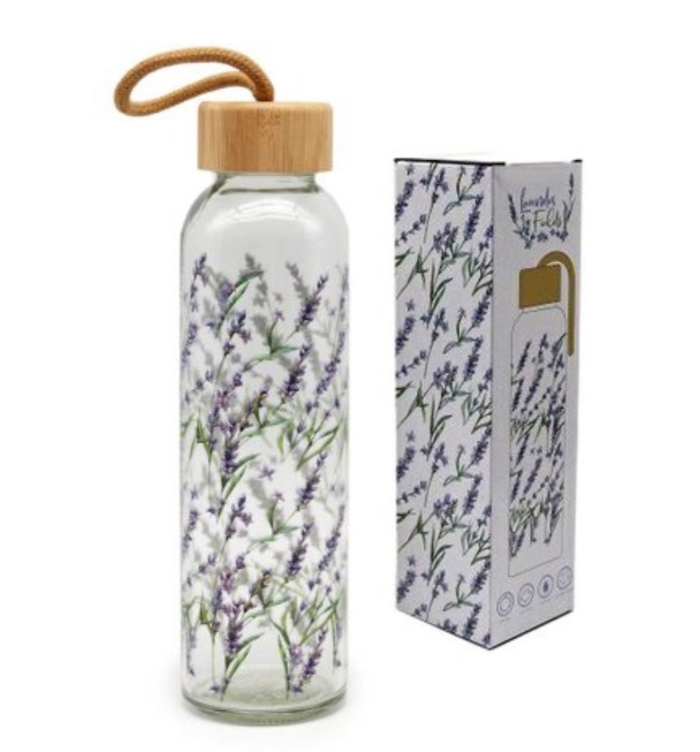 Lavender Fields Glass Water Bottle 