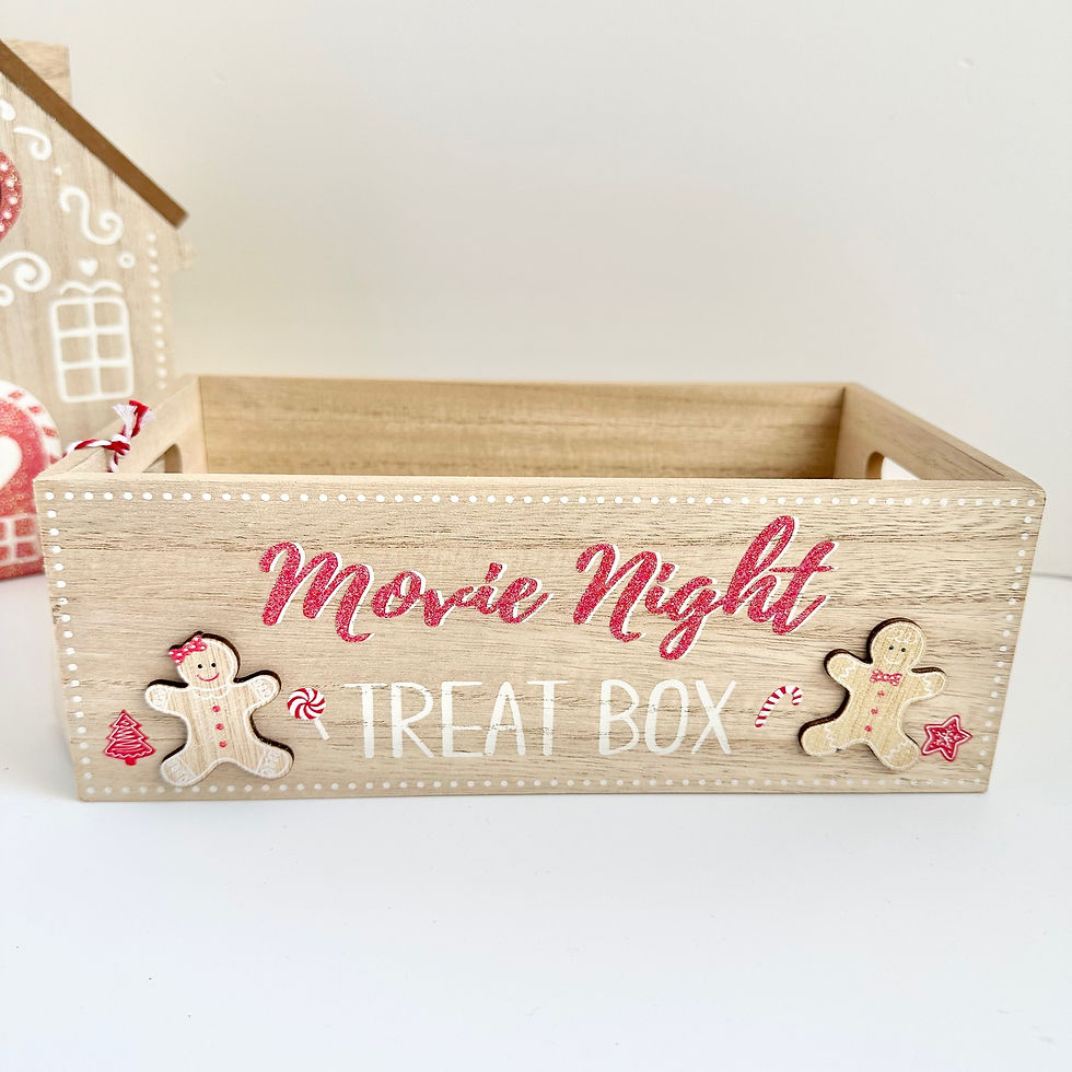 Thumbnail: Wooden Gingerbread Movie Night Treat Box
