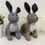 Thumbnail: Herringbone Grey Pattern Bunny Doorstop