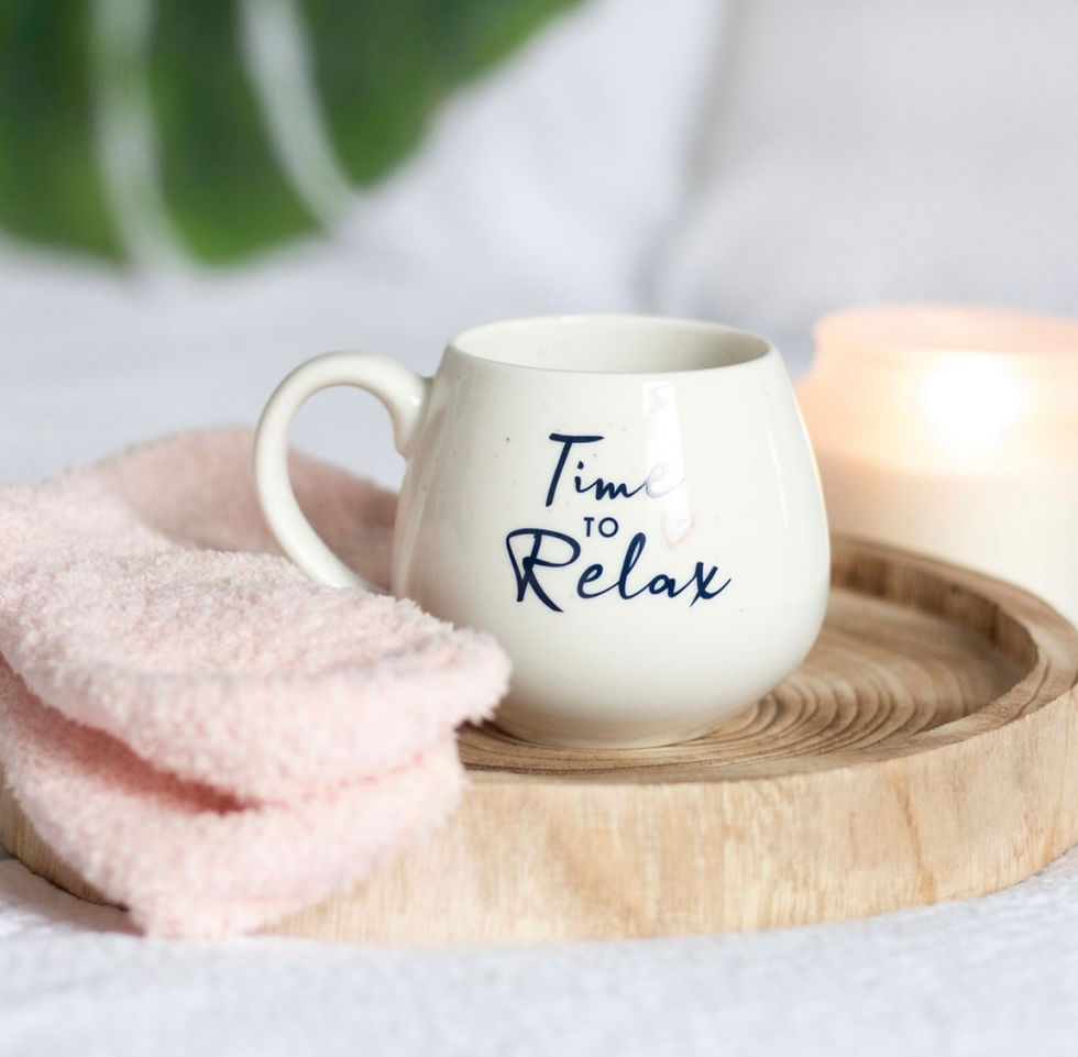 Thumbnail: Time to Relax Rounded Mug and Sock Set