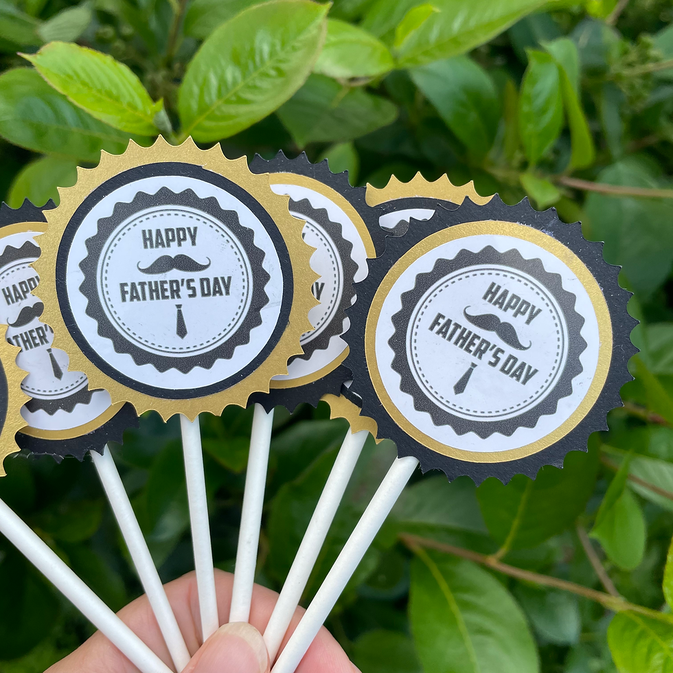 Thumbnail: Set of 6 Handmade Father's Day Cupcake Toppers
